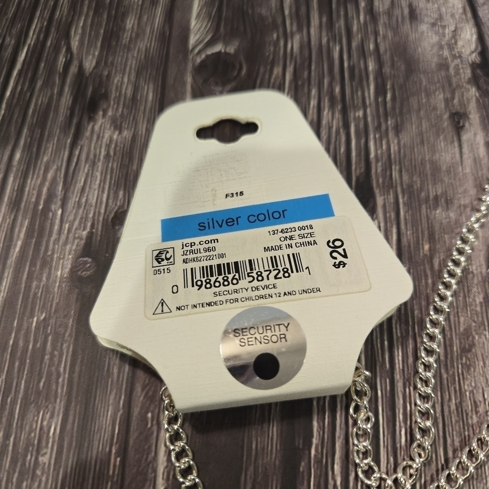 Liz Claiborne long necklace silver - Picture 5 of 10